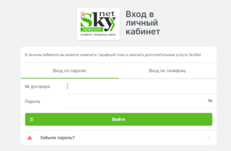 SkyNet - вход в личный кабинет